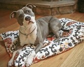 Designer Medium 25x38 Dog Cat Pet Bed Duvet Cover : Choose from over 600 Fabrics / NEW Rosa Collection in Chili Pepper shown