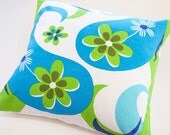 Retro Modern Paisley Flower 18x18 Pillow