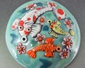 Koi Cabochon - Handmade Colored Porcelain