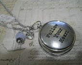 Compass Necklace Follow Your Heart Open Face