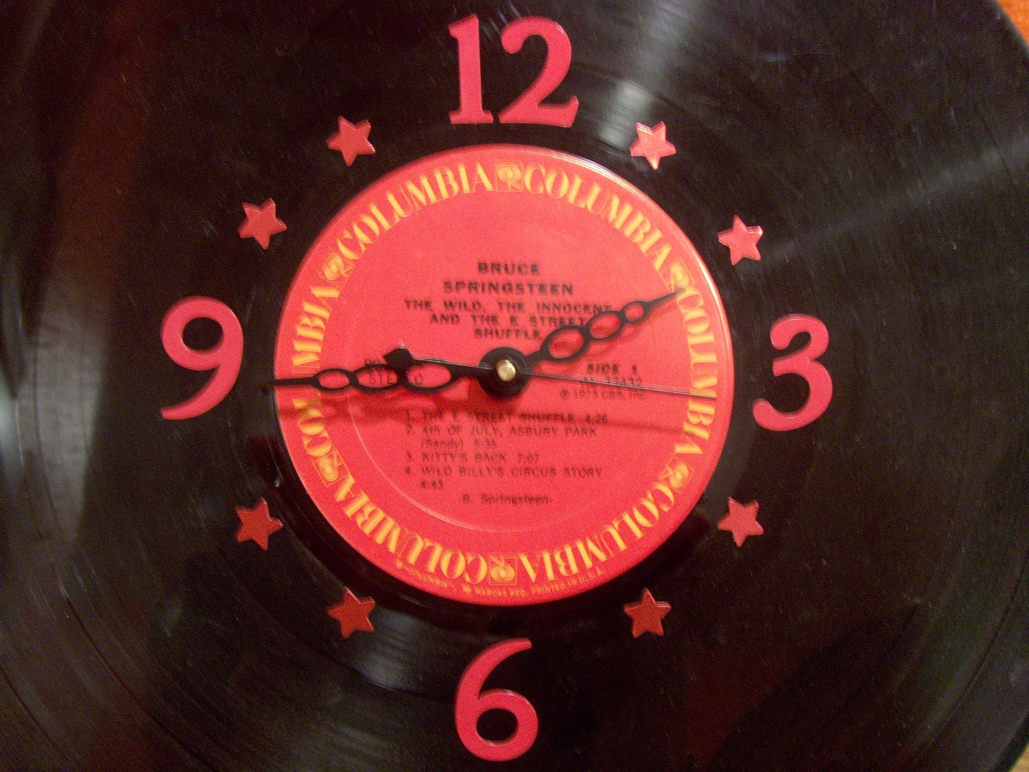 Record Album Clock - BRUCE SPRINGSTEEN - Recycled Vinyl LP