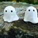 Small hand-built porcelain ghosts