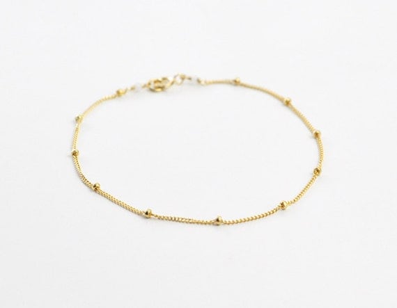 Satellite - thin gold fill bracelet - simple delicate jewelry