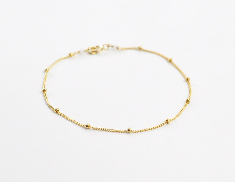 Satellite - thin gold fill bracelet - simple delicate jewelry