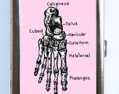 Foot Bones Cigarette Case Wallet Business Card Holder id case hipster anatomy gothic victorian medical