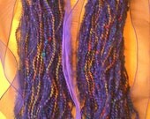 Multi-Color Purple Hair Falls w/Purple Ribbon for Steampunk, Clubbing, Cosplay, Cyberpunk, LARP, Halloween and Mardi Gras