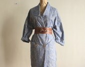 Vintage 80s Over Sized Embroidered CHAMBRAY Jacket or Dress