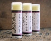 Black Currant Walnut Lip Balm - One Tube Beeswax Shea Cocoa Butter Jojoba