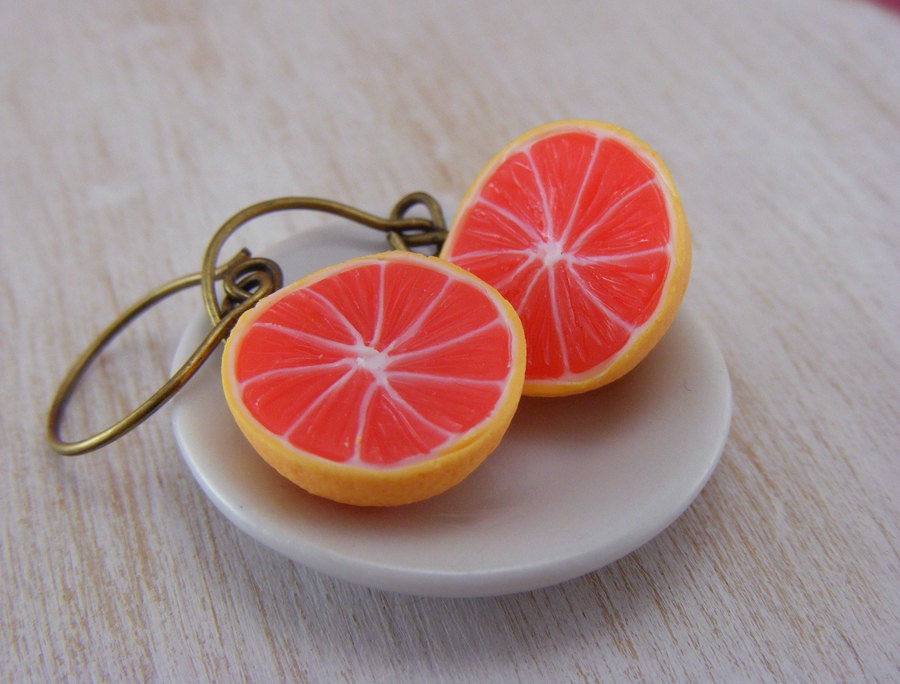 Ruby Grapefruit Earrings