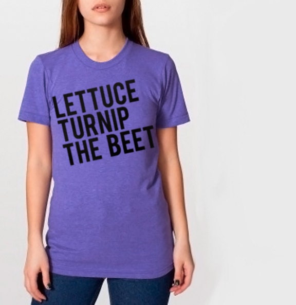 lettuce turnip the beet - purple heather track tee - unisex sizes - READY TO SHIP