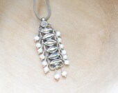 Seed Pods Necklace - Ethnic Vintage Alpaca and Pearls