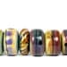 Lampwork glass bead set handmade by Lori Lochner. "Earthy RaKu Barrels"