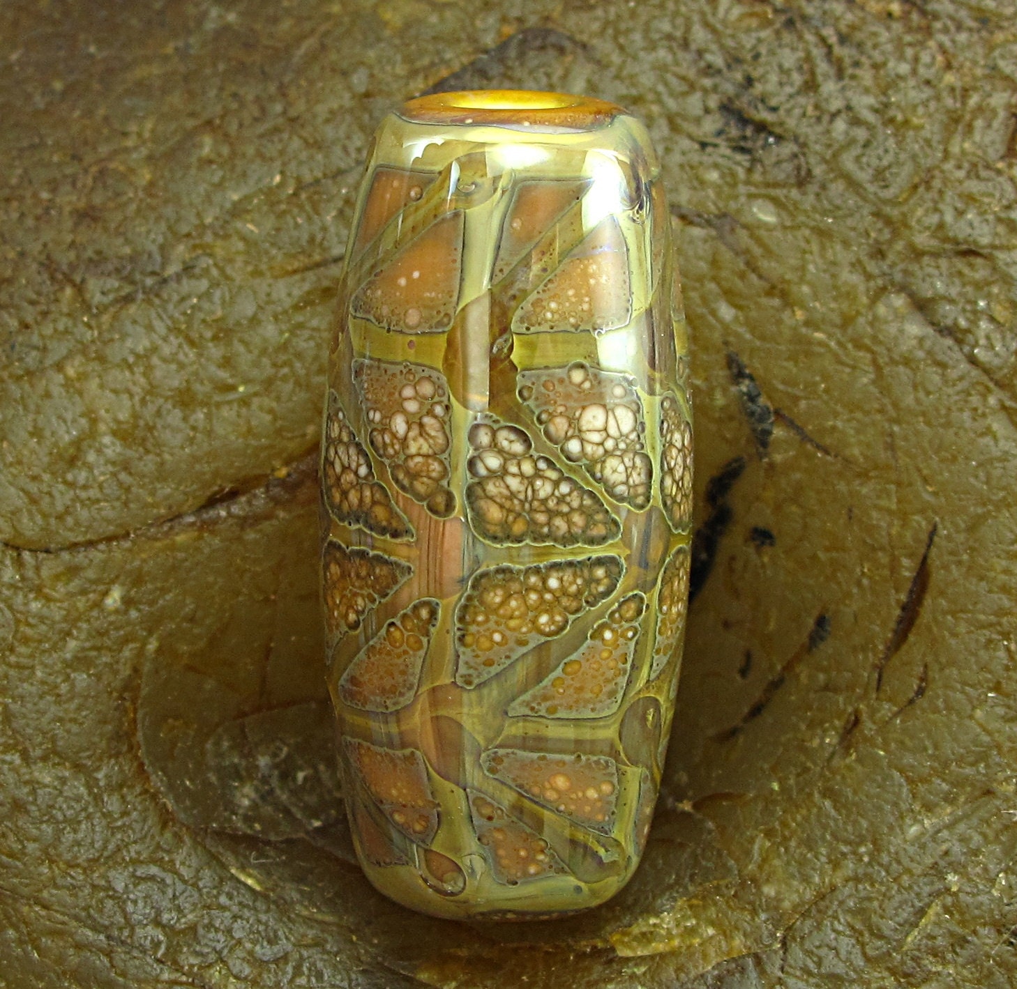 Handmade Lampwork Glass Focal Bead -Ancient- by Jason Powers SRA RELISTED