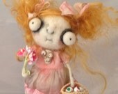 Zombie flower girl ooak art doll