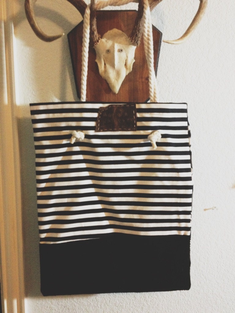 Striped Flora Tote