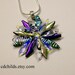 Fused Glass Dichroic Flower Pendant 002