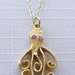 Octopus - 24 k gold vermeil Pink Tourmaline - Solstice Jewelry LTD