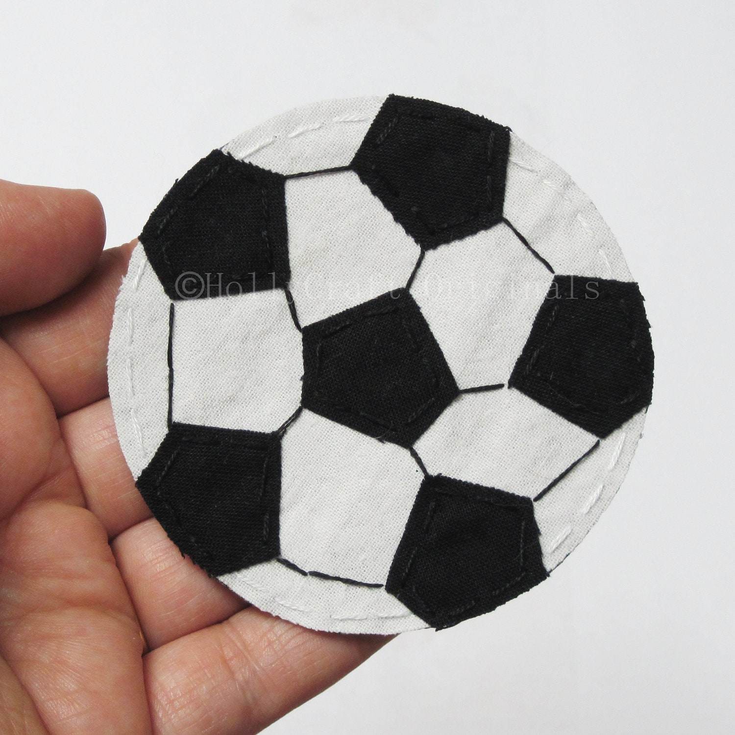 Soccer Ball Applique, Soccer Ball Embellishment, Fabric Soccer Ball, Soccer ball, Scrapbook Soccer Ball,  Soccer EmbellishmentMade to Order