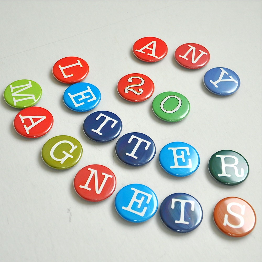 Choose any 20 Letters Alphabet Fridge Magnets 1-1/4"