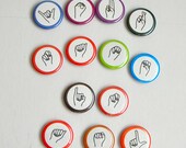 TEN ASL Fingerspelled Letters - American Sign Language Alphabet Fridge Magnets