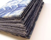 Indigo Paper Hand-dyed Fabric Cover & Paper Sketchbook or Journal - free shipping