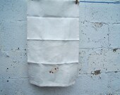 Puffer / Blow Fish  - Hand Embroidered Tea Towel Off-White Linen -  free ship