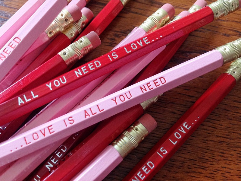 Love is All You Need... Pencil 6 Pack - Romantic and Fun Valentine Gift