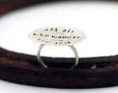 Silver Ring - Tolkein quote - not all who wander are lost - Inspirational quote ring - Oval statement ring - Bohemian message ring