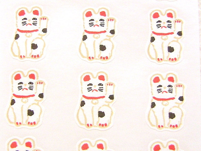 Lucky Cat Stickers Japanese Maneki Neko (S40)