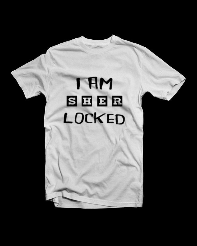 Sherlock Holmes Inspired  Art AMERICAN APPaREL shirt Sizes S M L XL grey black or white Unisex Mens or Womens