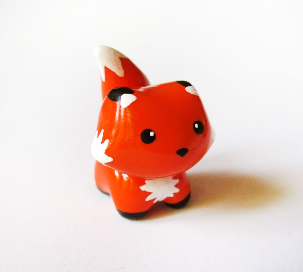 Little Orange Fox Totem Miniature Figurine