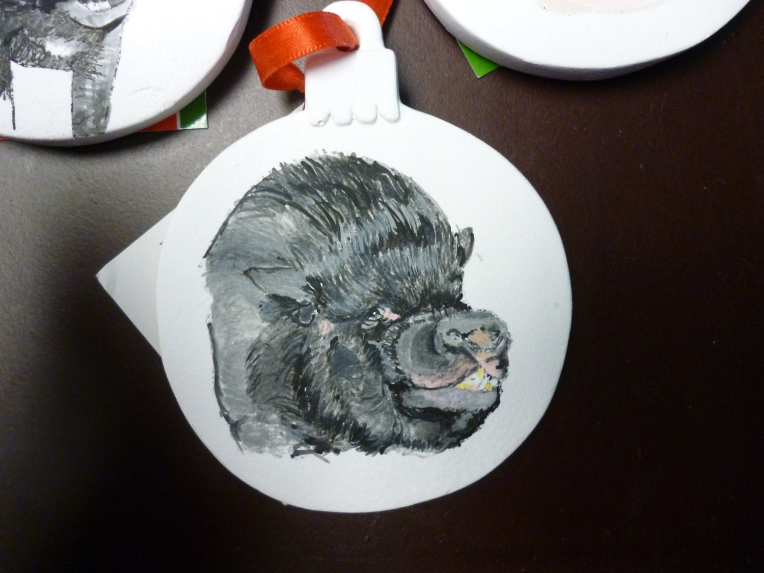 Pet Portrait Memorial Ornament Hand Painted and Made to Order by Pigatopia
