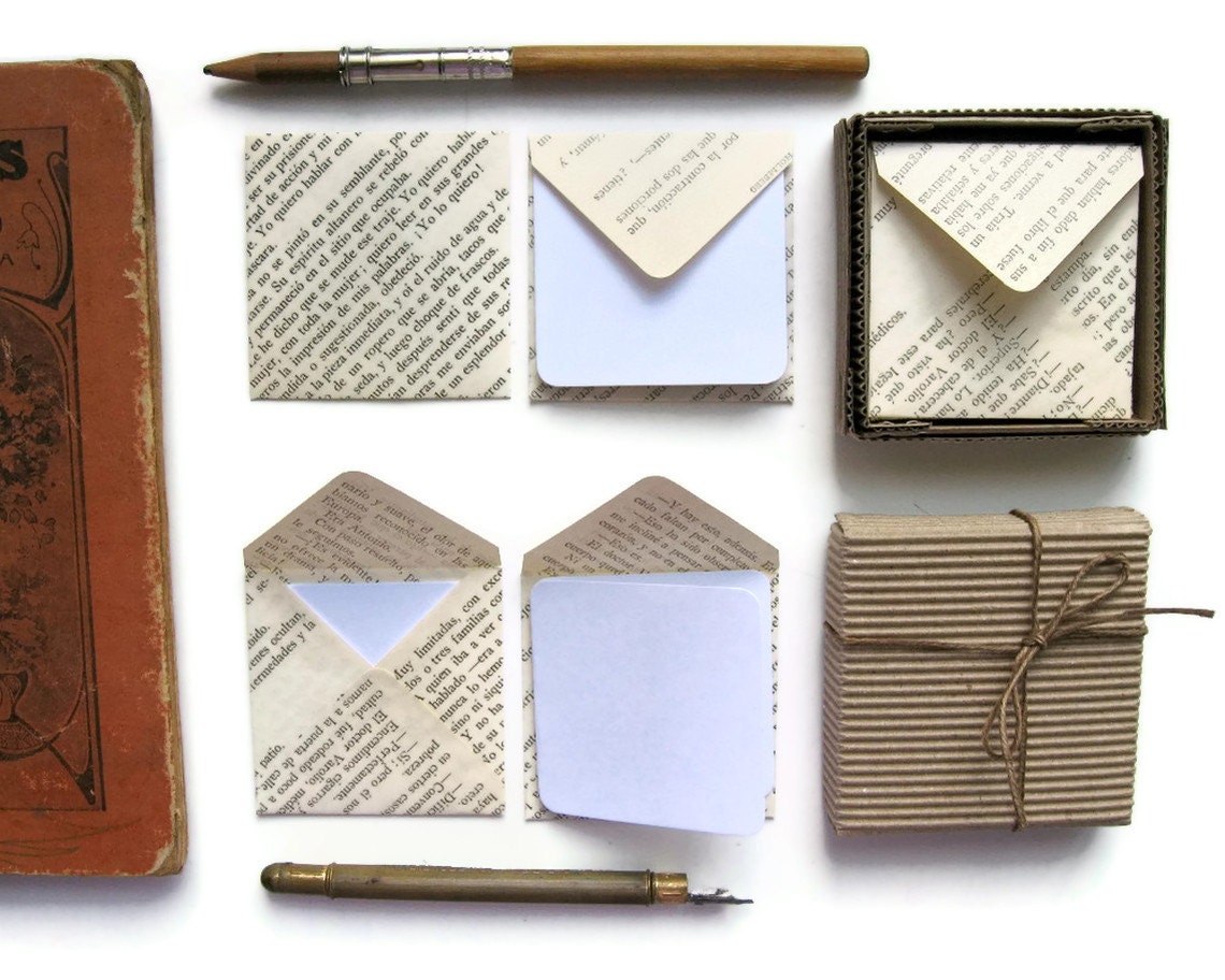 Vintage Book Leaves - Mini Stationery Set