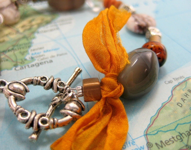 Ananda Collection Sari Bracelet in Yellows and Grays