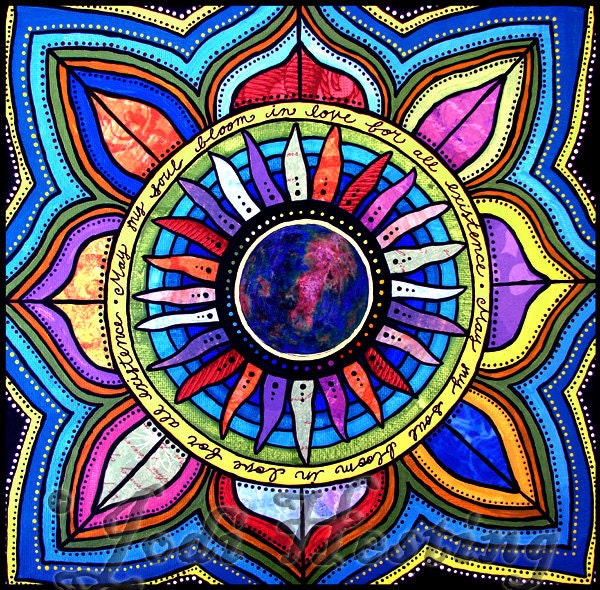 Beadworx - Signed Original Fine Art Print - 12x12 - Earth Lotus