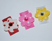 Polka Dot Flowers Snap Clip Set for Infant, Toddlers - Buy 3 Items Get 1 FREE