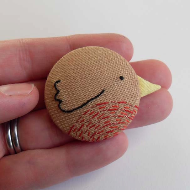 Robin Badge Pin - OOAK
