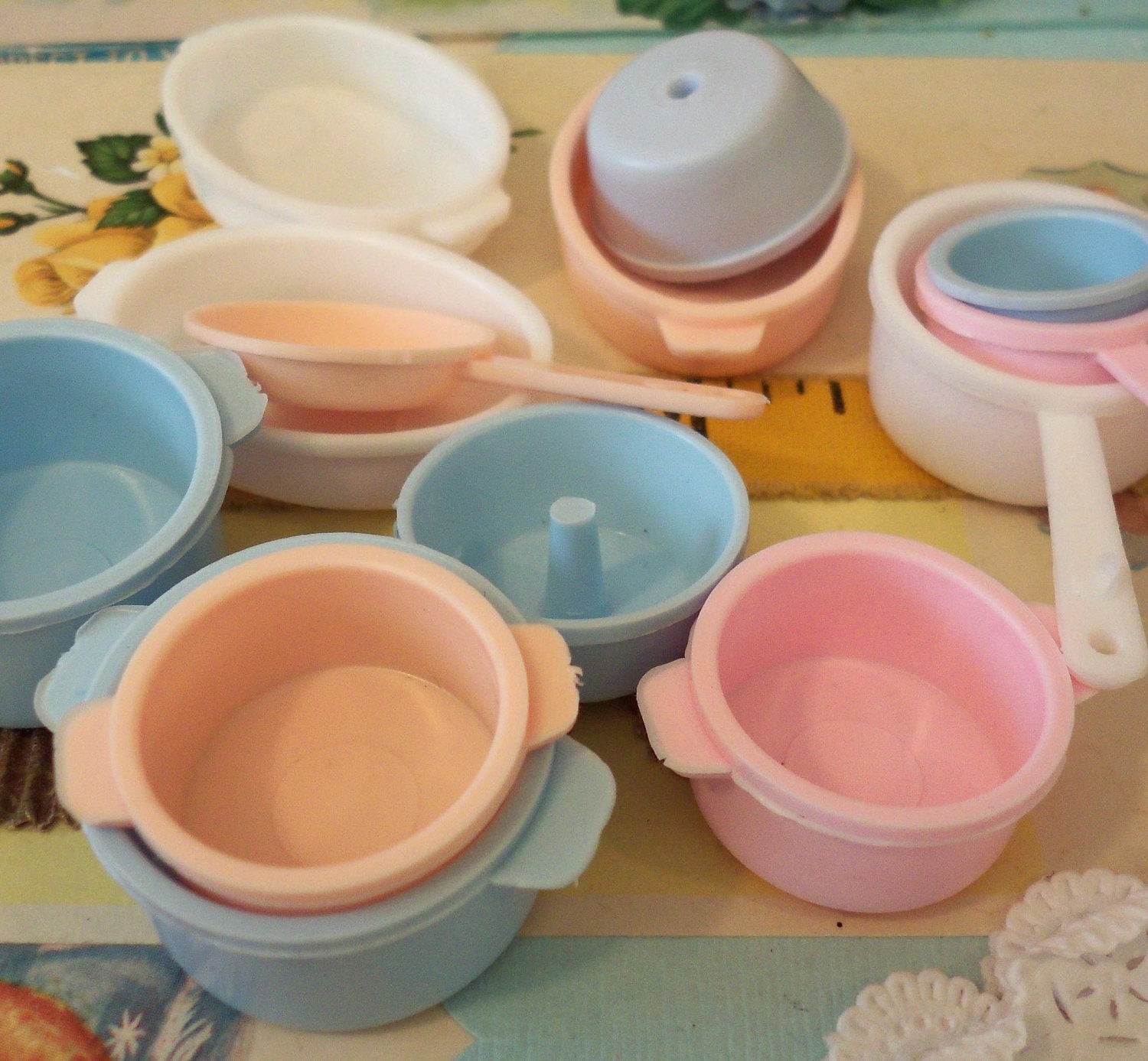 Vintage / Plastic Pots and Pans / One Dozen / by chocolateletters