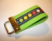 Mini Key Fob    ribbon / fabric on heavy cotton webbing