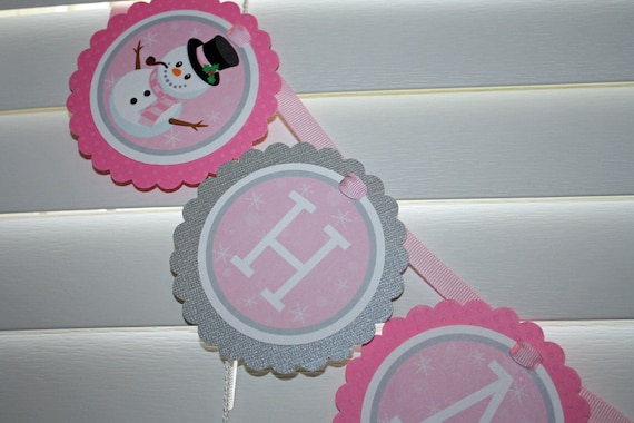 Winter ONEderland Birthday Banner - GIRL - Any Color Il_570xn