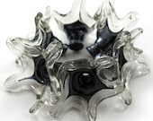Lampwork beads glass set, Lampwork Beads set, lampwork beads - Wild thimble Bells, Black, Gray (6) SRA