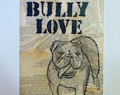 bully love, original english bulldog painting