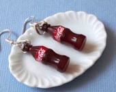 Coca Cola small Bottle - Dangle Earrings