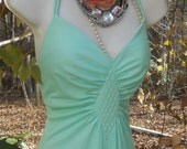 Mint maxi dress green 1970s disco cocktail evening  medium from vintage opulence on Etsy