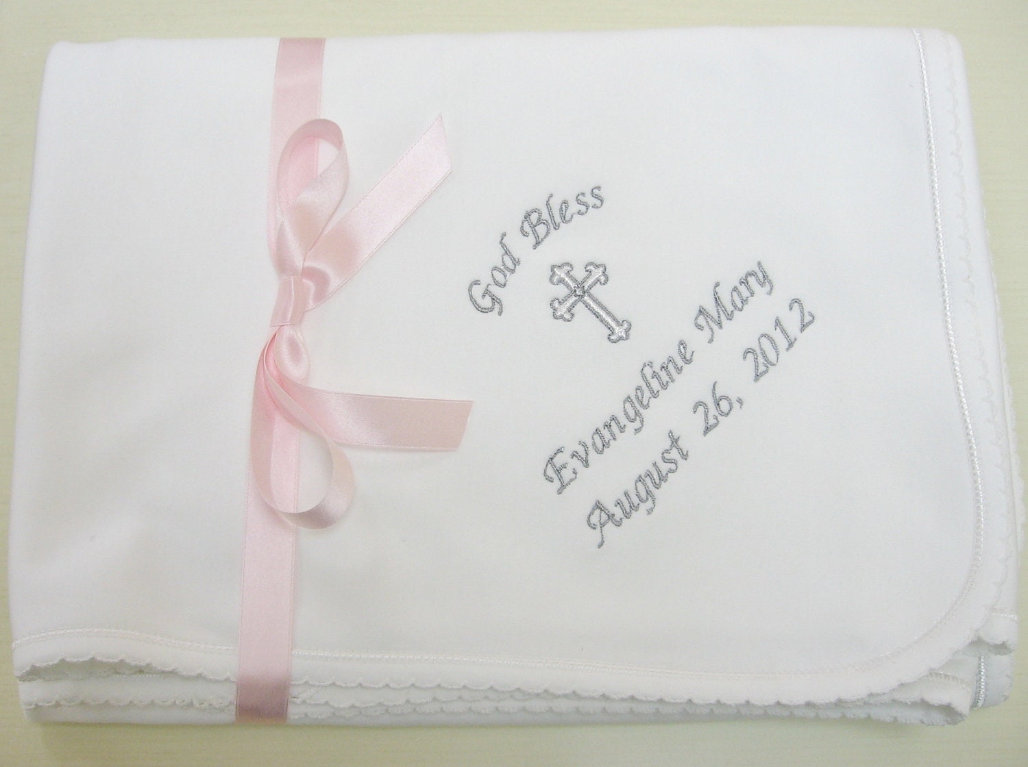 Pro-Life Personalized Baptism Gift, Christening Blanket, Baby