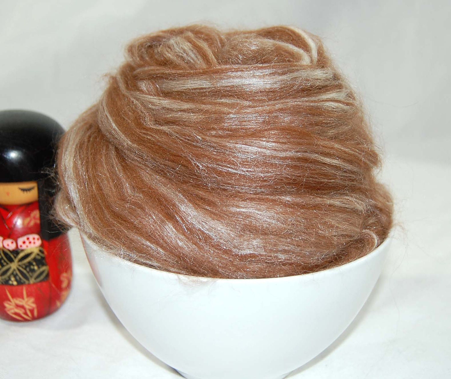 Chocolate Alpaca and silk top (undyed) - Naked  (4 oz or 115 grams)