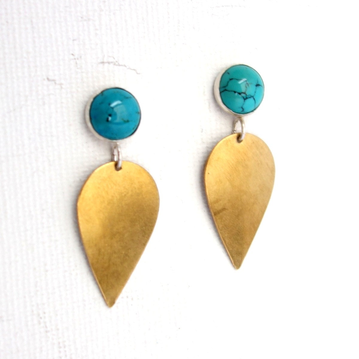 SALE Turquoise and Petal Drop Studs