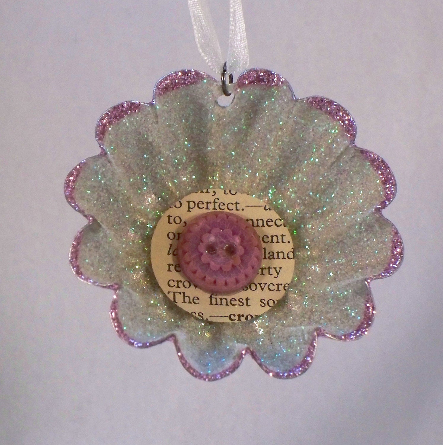 Upcycled Vintage Round Tart Tin Ornament
