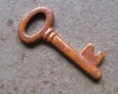 Metal Patina Beads - SueBeads - Rust - Brass Key Charm - metal beads