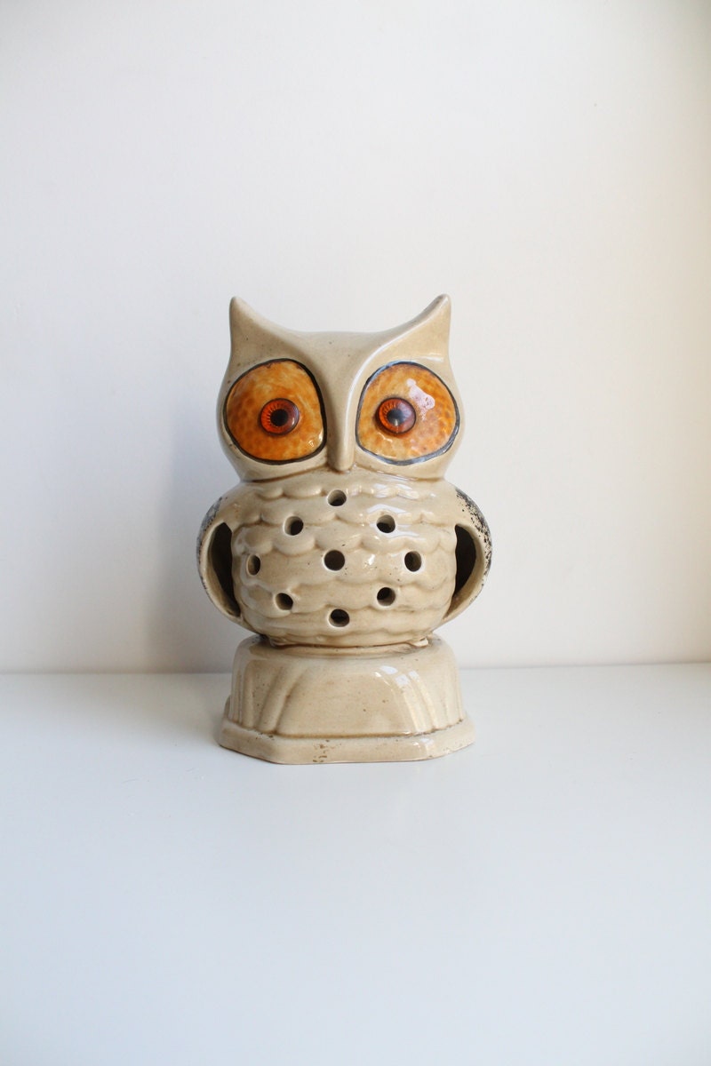 1970's Ceramic Tan Owl